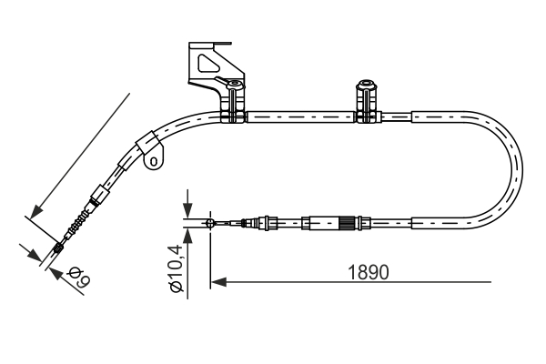 Cavo comando, Freno stazionamento - 1 987 477 803 BOSCH