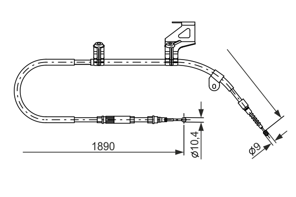 Cable, parking brake - 1 987 477 804 BOSCH