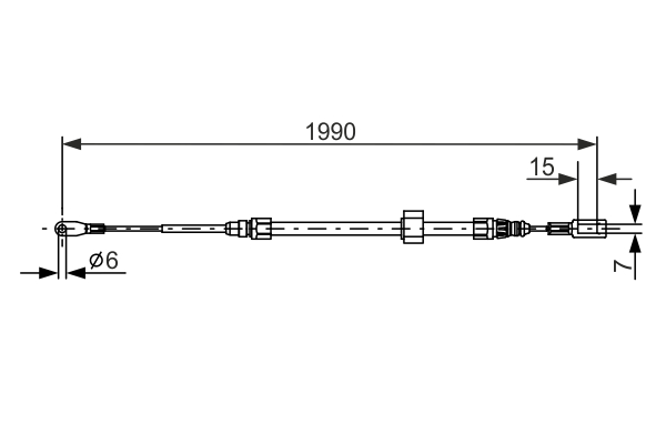 Cavo comando, Freno stazionamento - 1 987 477 854 BOSCH