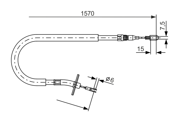 Cable, parking brake - 1 987 477 860 BOSCH