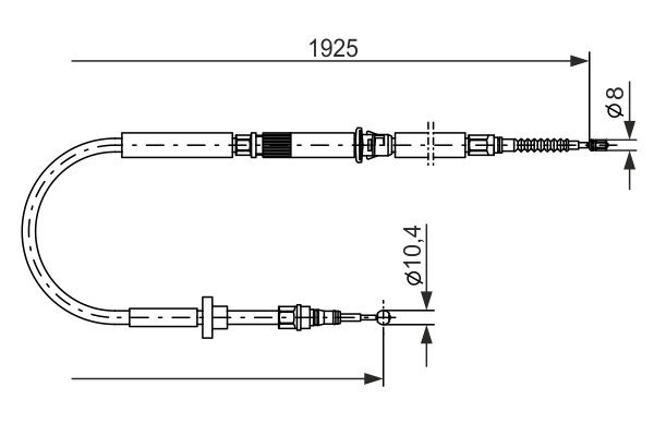Cavo comando, Freno stazionamento - 1 987 477 959 BOSCH