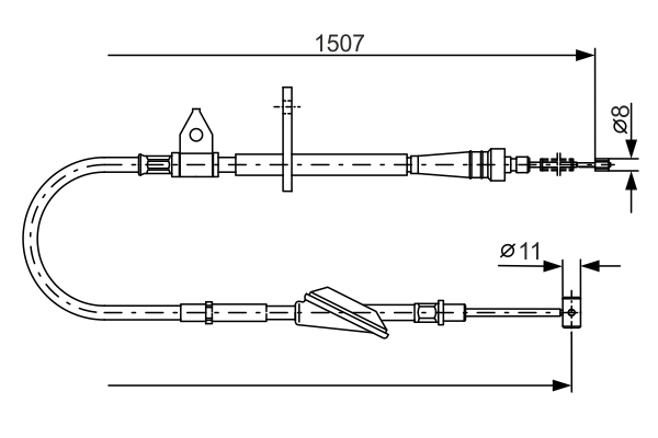 trosas, stovėjimo stabdys - 1 987 477 995 BOSCH