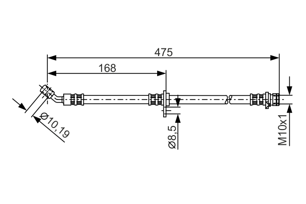 Brake Hose - 1 987 481 327 BOSCH