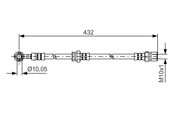 Brake Hose - 1 987 481 383 BOSCH