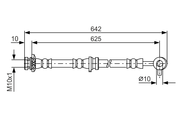 Brake Hose - 1 987 481 572 BOSCH