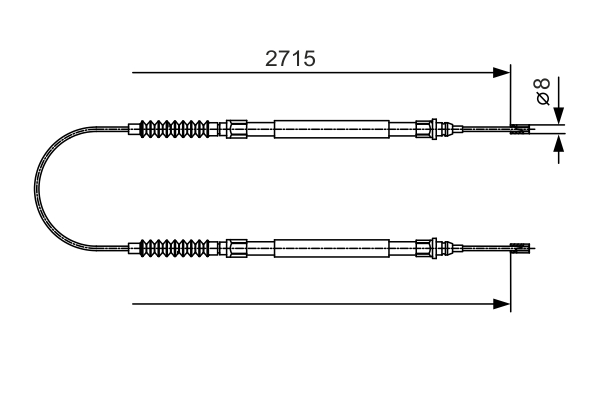 Cavo comando, Freno stazionamento - 1 987 482 003 BOSCH