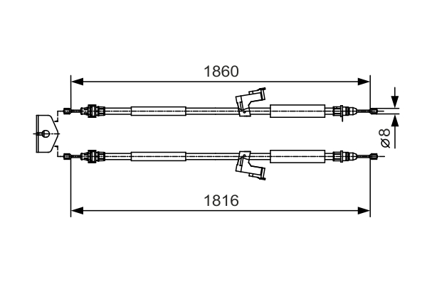 Cable, parking brake - 1 987 482 019 BOSCH