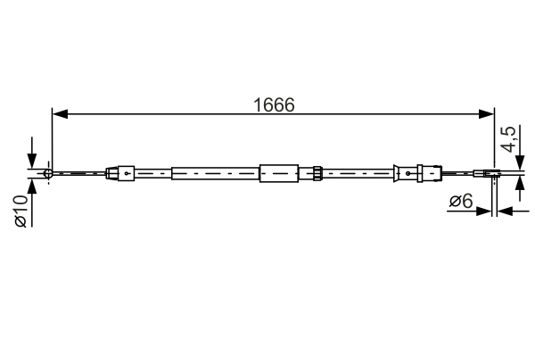 Cavo comando, Freno stazionamento - 1 987 482 032 BOSCH