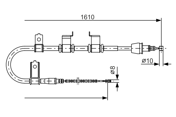 Cable, parking brake - 1 987 482 070 BOSCH
