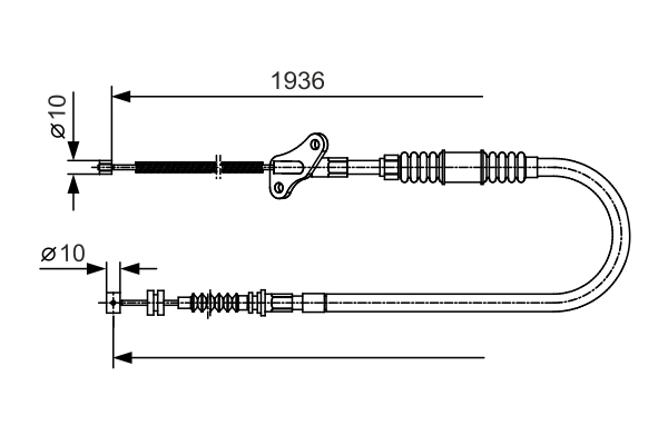 Cavo comando, Freno stazionamento - 1 987 482 110 BOSCH