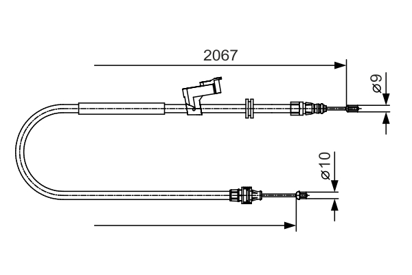 Cable, parking brake - 1 987 482 134 BOSCH