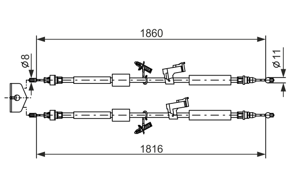 Cable, parking brake - 1 987 482 189 BOSCH
