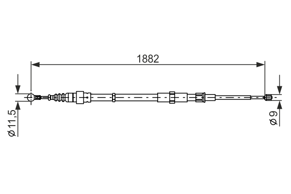 Cable, parking brake - 1 987 482 193 BOSCH