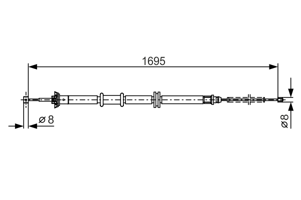 Cable, parking brake - 1 987 482 205 BOSCH