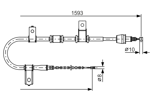 Cable, parking brake - 1 987 482 224 BOSCH
