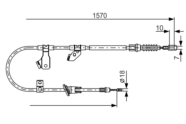 Cable, parking brake - 1 987 482 272 BOSCH