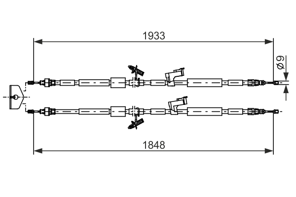 Cable, parking brake - 1 987 482 280 BOSCH