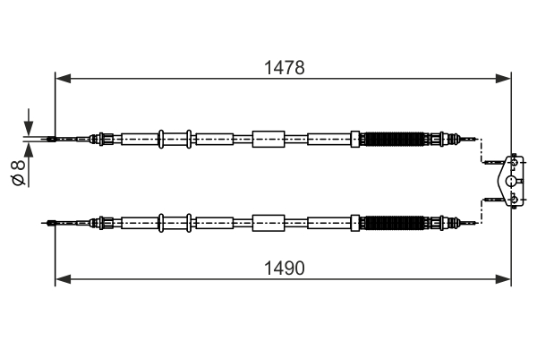 Cable, parking brake - 1 987 482 282 BOSCH