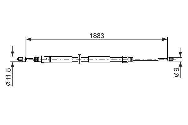 Cable, parking brake - 1 987 482 302 BOSCH