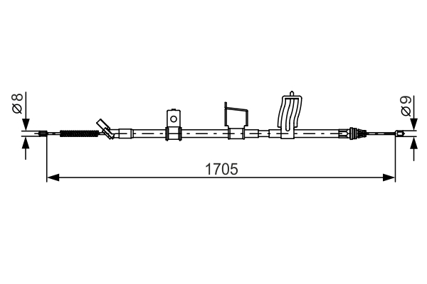 Cable, parking brake - 1 987 482 339 BOSCH