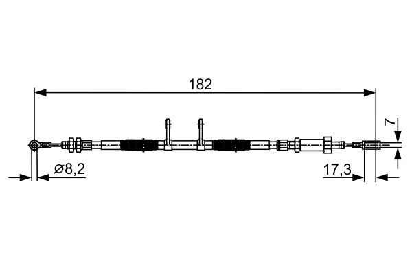 Cable, parking brake - 1 987 482 450 BOSCH