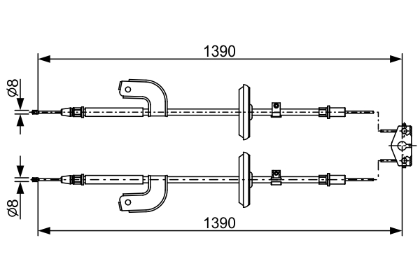 Cable, parking brake - 1 987 482 459 BOSCH