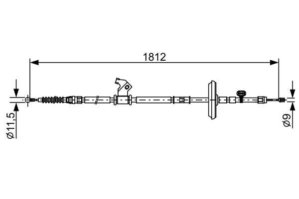 Cavo comando, Freno stazionamento - 1 987 482 503 BOSCH