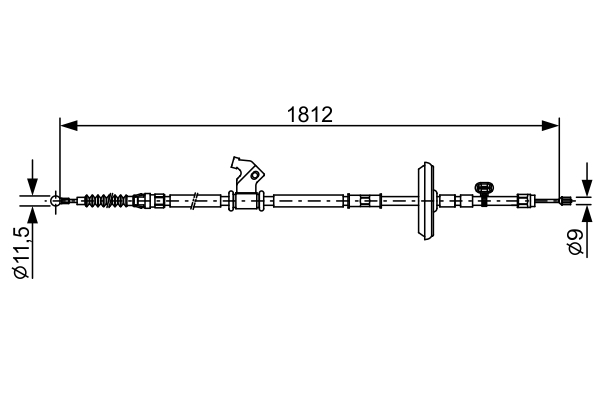 Cavo comando, Freno stazionamento - 1 987 482 536 BOSCH