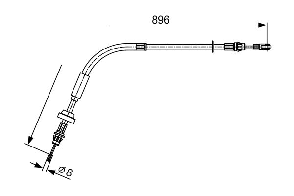 Cavo comando, Freno stazionamento - 1 987 482 543 BOSCH