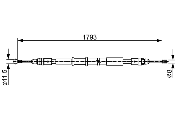 Cable, parking brake - 1 987 482 550 BOSCH