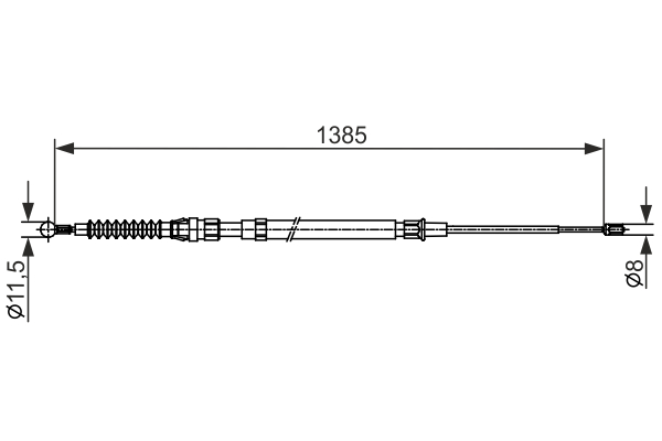 Cavo comando, Freno stazionamento - 1 987 482 584 BOSCH