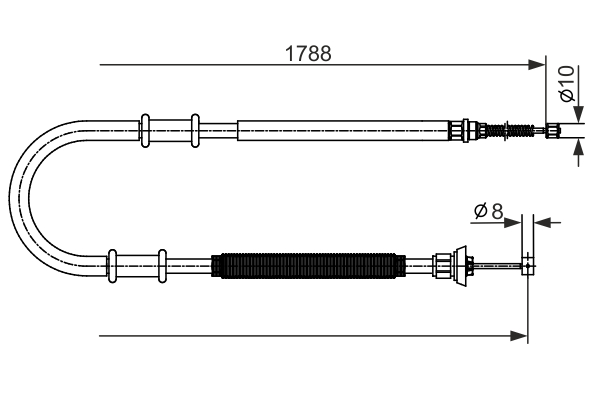Cavo comando, Freno stazionamento - 1 987 482 590 BOSCH