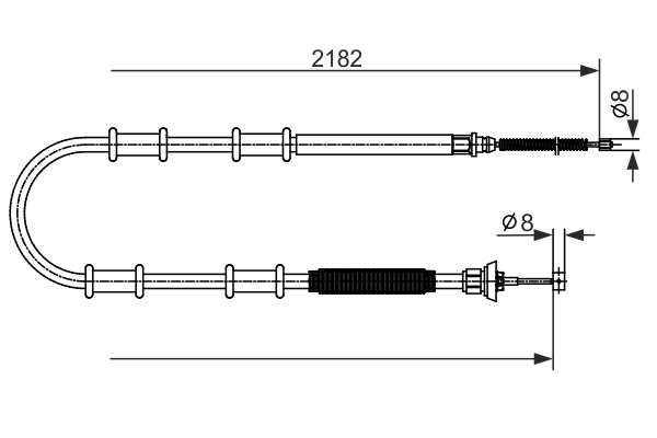 Cavo comando, Freno stazionamento - 1 987 482 594 BOSCH