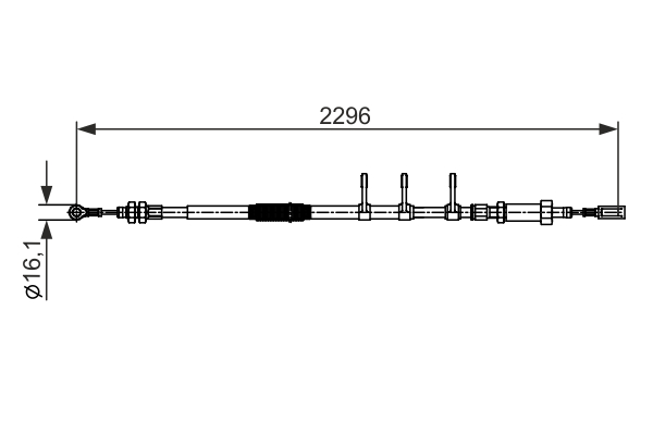 Cable, parking brake - 1 987 482 595 BOSCH