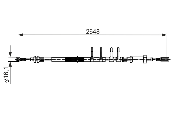 Cable, parking brake - 1 987 482 596 BOSCH