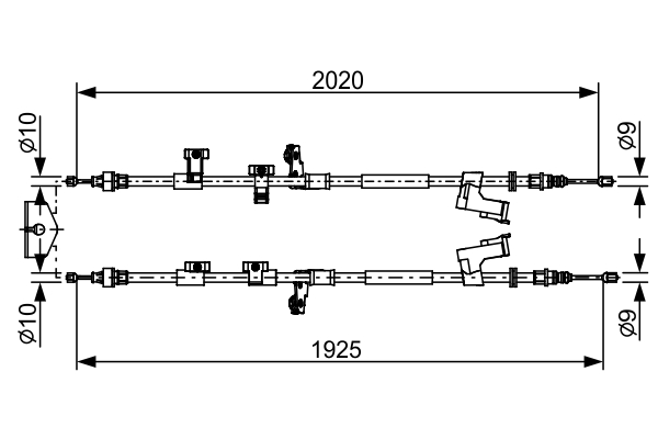 Cable, parking brake - 1 987 482 709 BOSCH