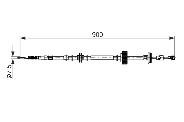 Cable, parking brake - 1 987 482 793 BOSCH