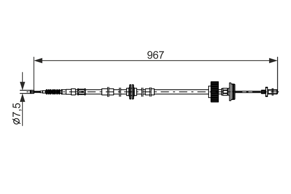 Cavo comando, Freno stazionamento - 1 987 482 794 BOSCH