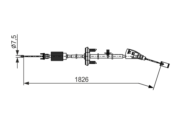Cavo comando, Freno stazionamento - 1 987 482 799 BOSCH