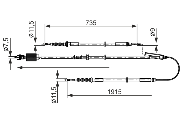 trosas, stovėjimo stabdys - 1 987 482 801 BOSCH