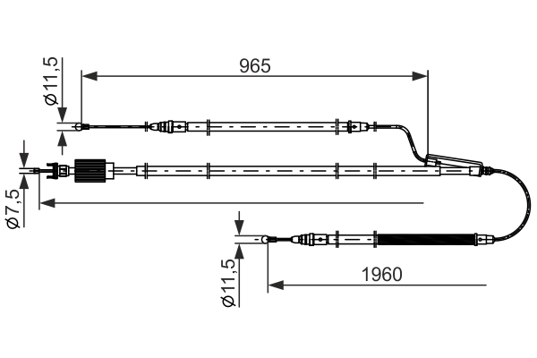 Cavo comando, Freno stazionamento - 1 987 482 805 BOSCH