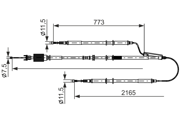 Cable, parking brake - 1 987 482 806 BOSCH