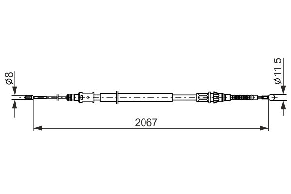Cavo comando, Freno stazionamento - 1 987 482 869 BOSCH