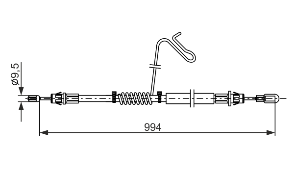 Cavo comando, Freno stazionamento - 1 987 482 882 BOSCH