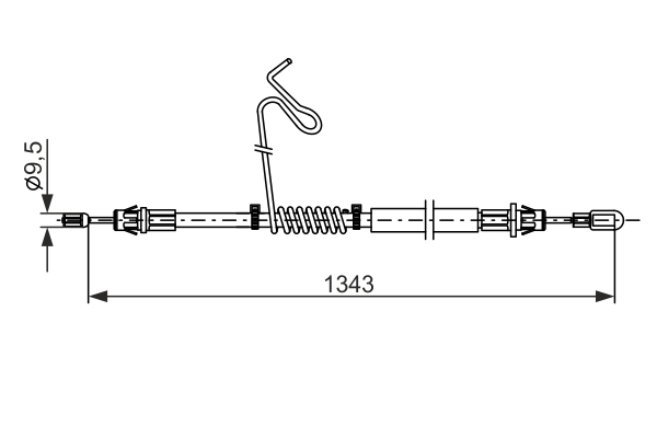 Cavo comando, Freno stazionamento - 1 987 482 883 BOSCH