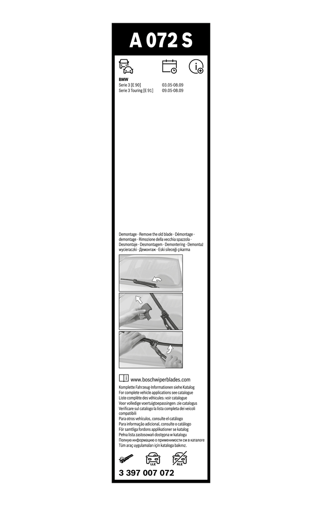 Щетка стеклоочистителя - 3 397 007 072 BOSCH