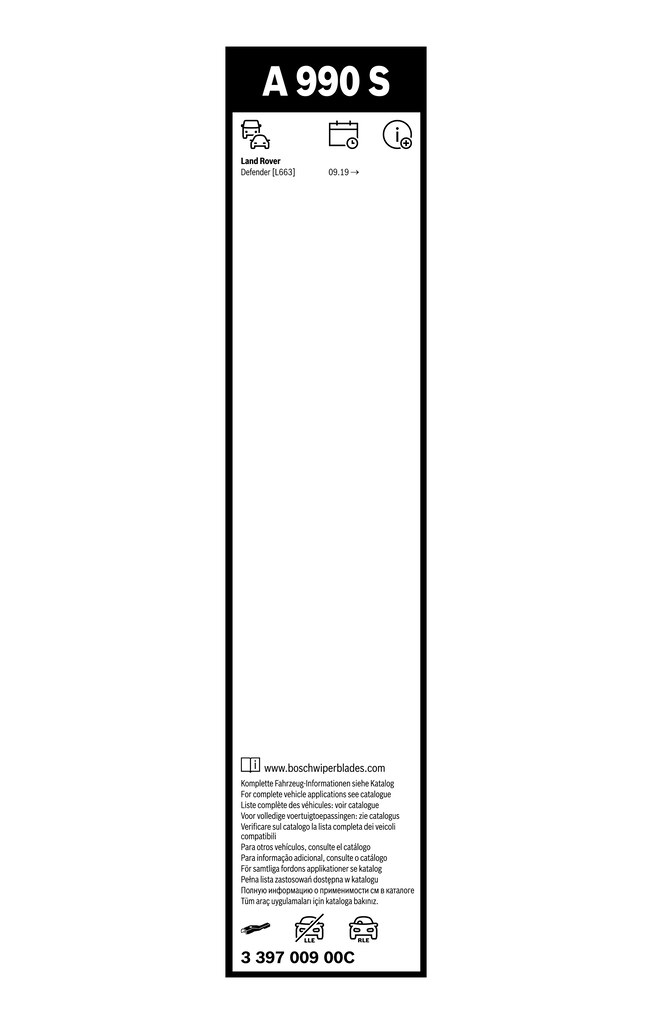 Wiper Blade - 3 397 009 00C BOSCH