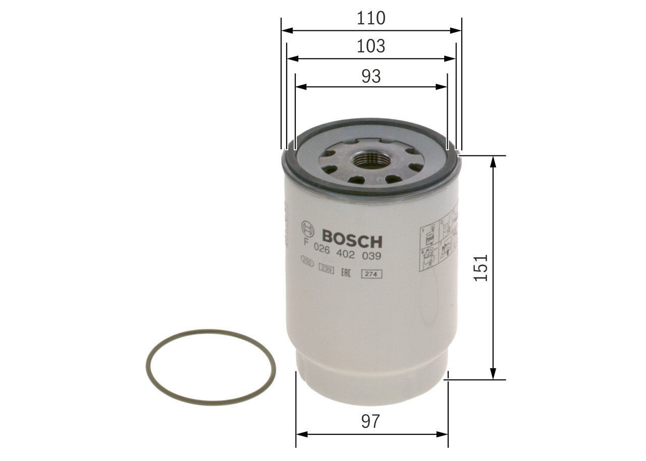 Fuel filter - F 026 402 039 BOSCH