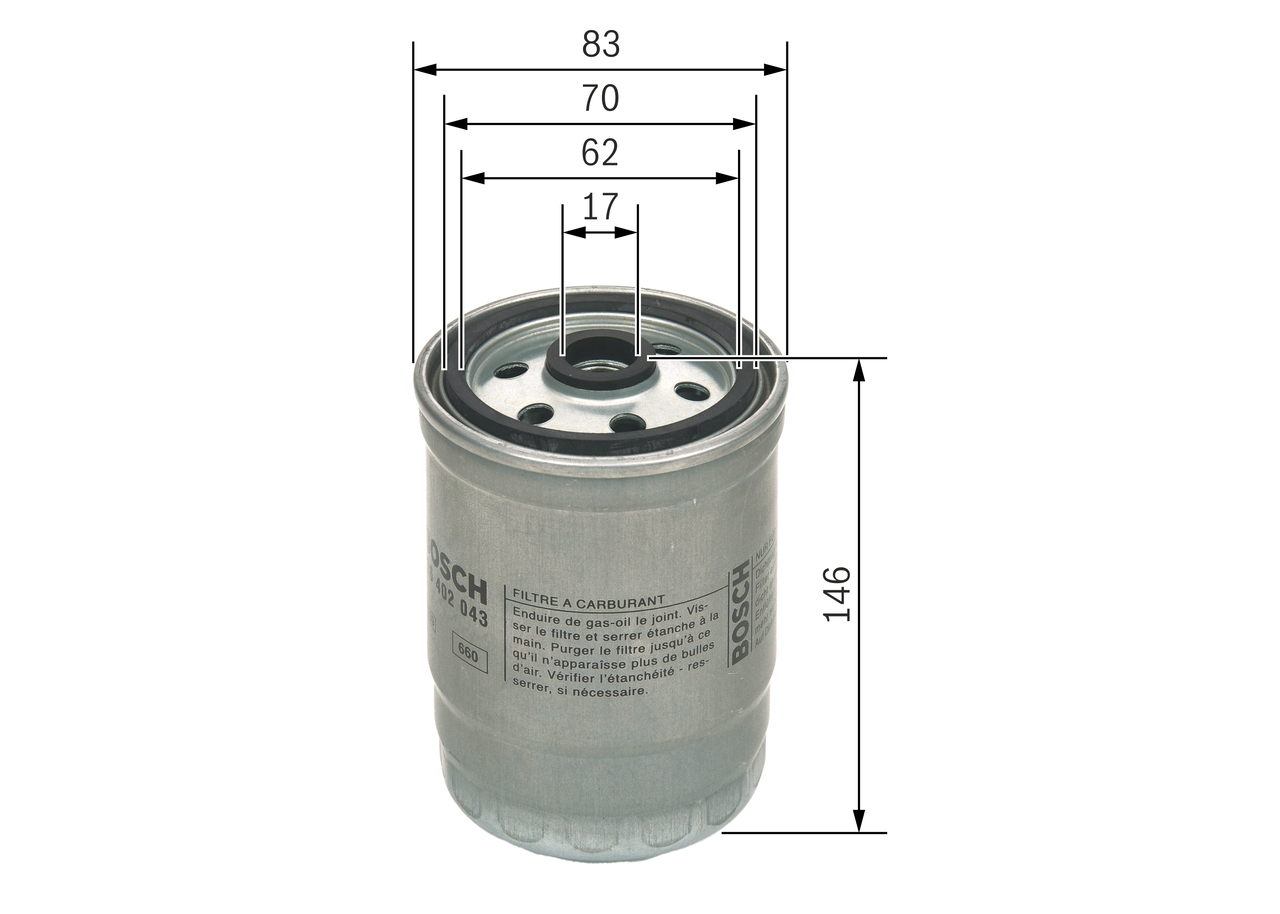 Fuel filter - F 026 402 043 BOSCH
