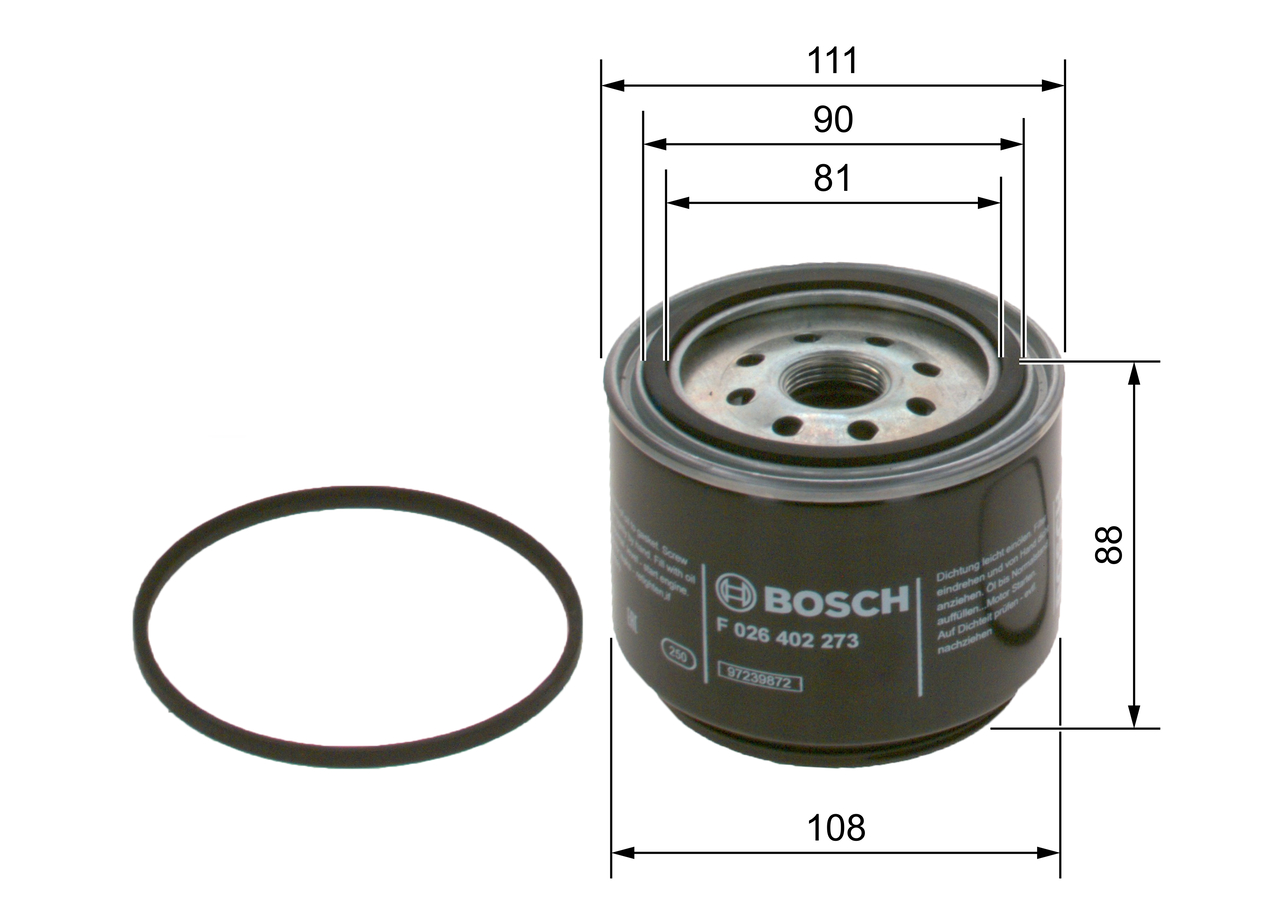 kuro filtras - F 026 402 273 BOSCH